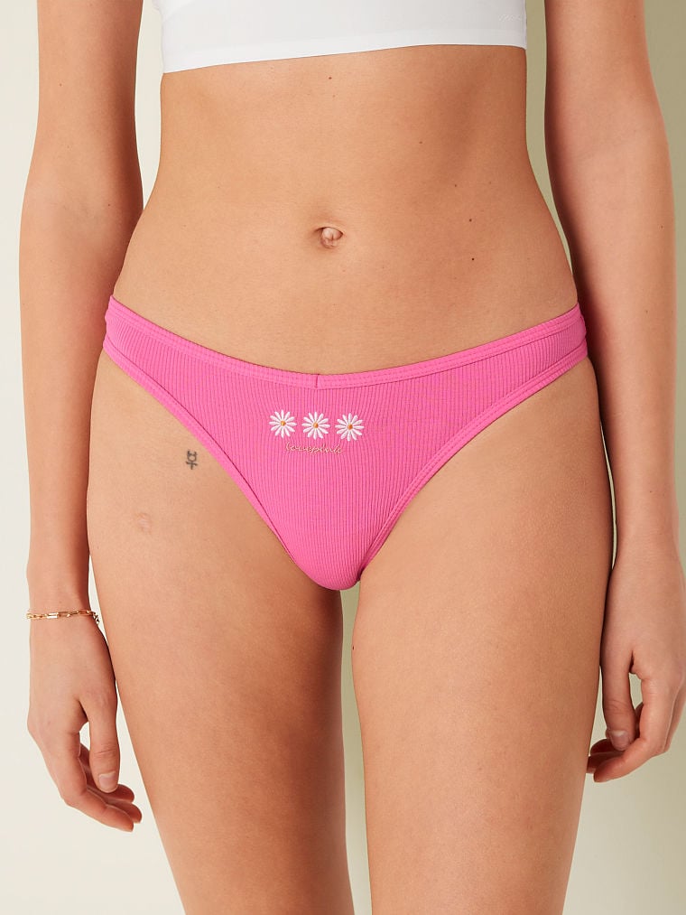 Tanga de algodón colores llamativos Pink Victoria's Secret