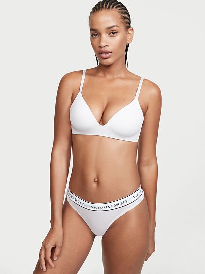 Tanga de algodón con logo Victoria´s Secret