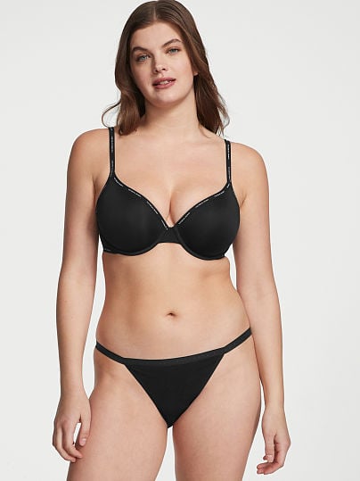Panty tipo bikini de hilo de algodón elástico, Victoria´s Secret