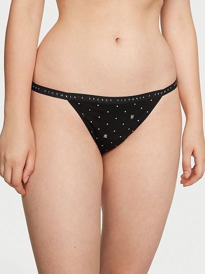 Panty tipo bikini de hilo de algodón elástico, Victoria´s Secret