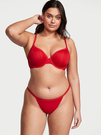 Panty tipo bikini de hilo de algodón elástico, Victoria´s Secret