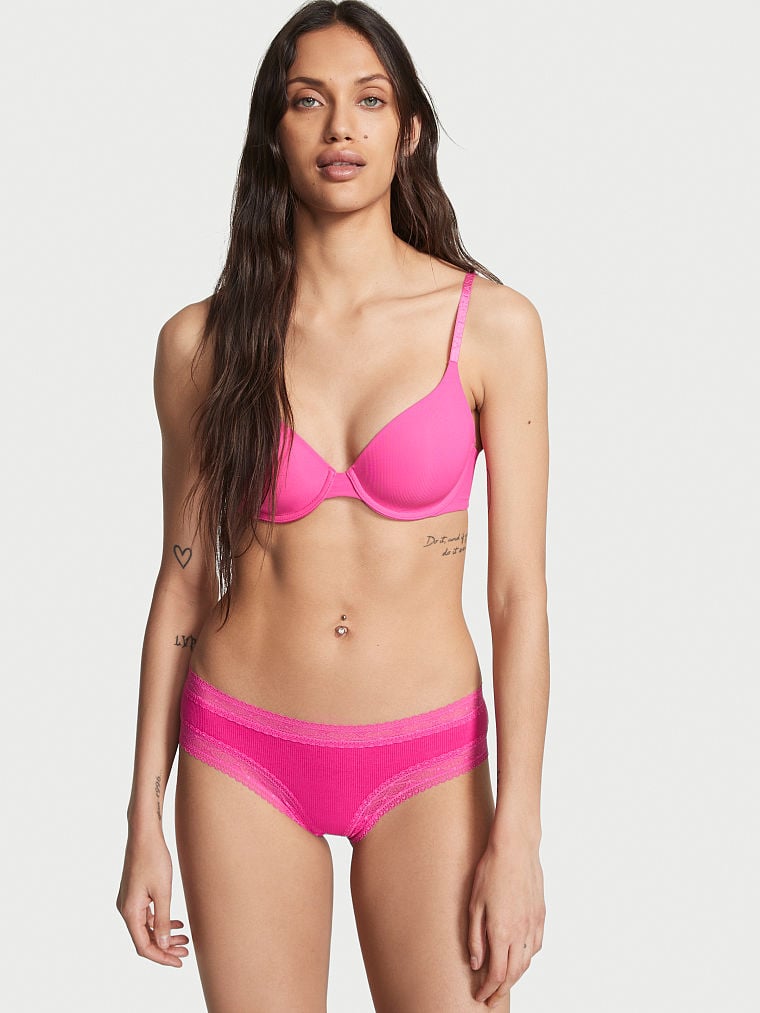 Cheeky de algodón con cintura de encaje Victoria'S Secret
