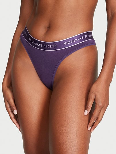 Tanga de algodón con logo Victoria´s Secret