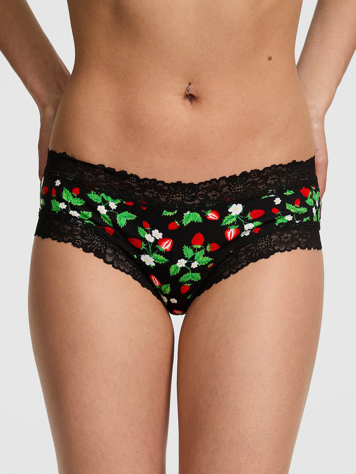 Cheeky de algodón con cintura de encaje, Pink - Victoria's Secret