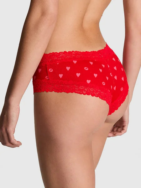 Cheeky de algodón con cintura de encaje, Pink - Victoria'S Secret