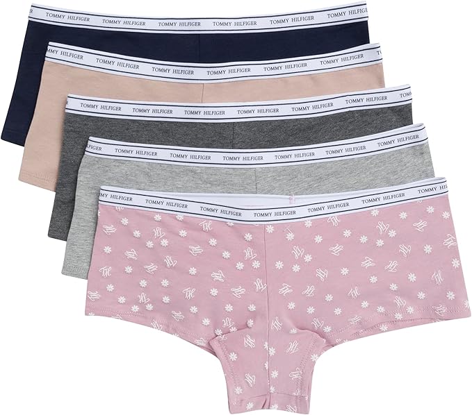 Tommy Hilfiger - Bragas de algodón estilo boxer corto para mujer