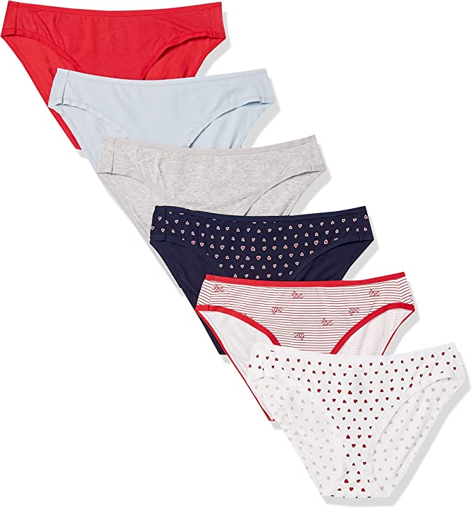 Panty estilo bikini de algodón Valentines, Amazon Esentials
