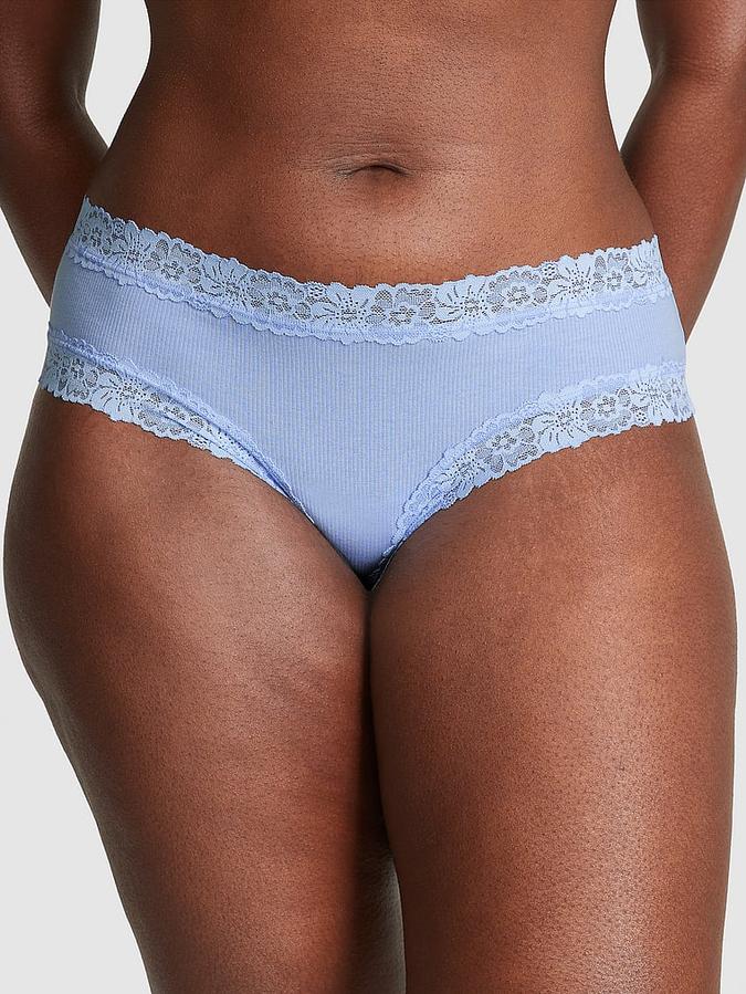 Cheeky de algodón con cintura de encaje, Pink - Victoria'S Secret
