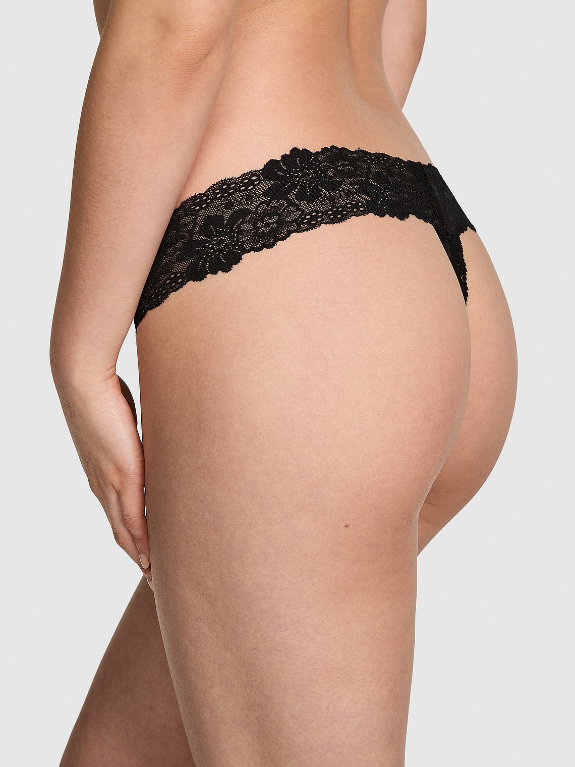 Tanga de algodón con cintura de encaje Pink- Victoria's Secret
