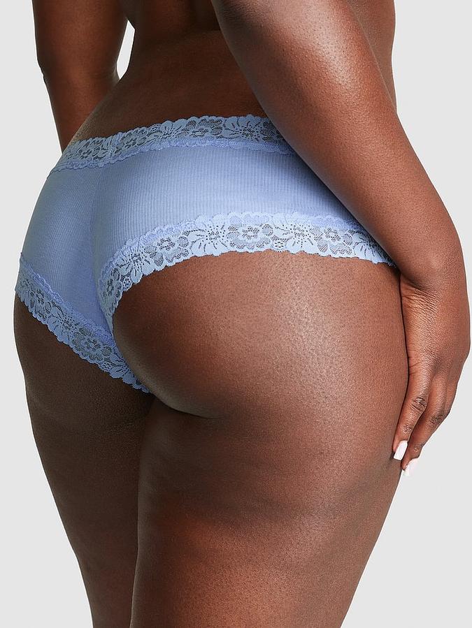 Cheeky de algodón con cintura de encaje, Pink - Victoria'S Secret