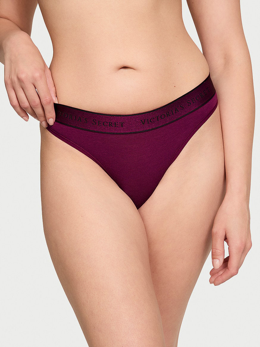 Tanga de algodón con logo Victoria´s Secret