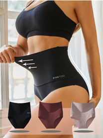 FINETOO Panty con control de abdomen, de cintura alta, de nailon, sin costuras
