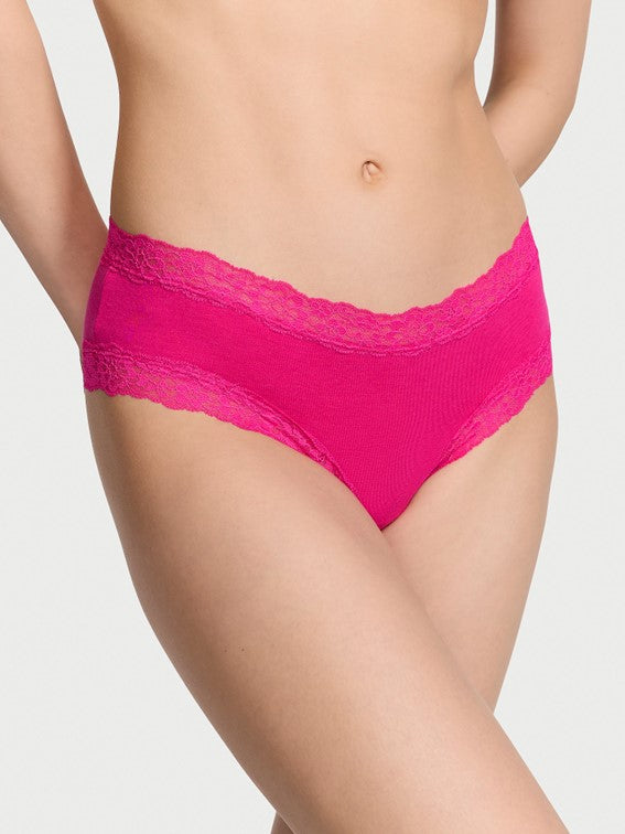 Cheeky de algodón con cintura de encaje Victoria'S Secret