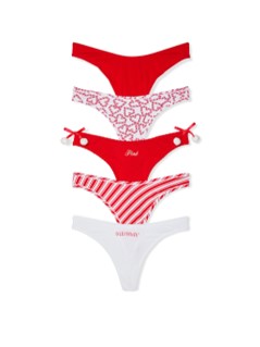 Tanga de Algodón pierna alta, navideño Pink- Victoria´s Secret