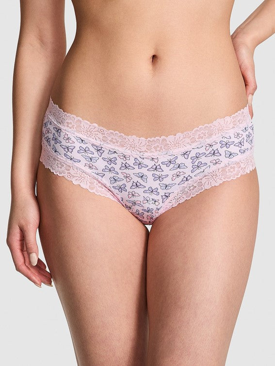 Cheeky de algodón con cintura de encaje, Pink - Victoria'S Secret