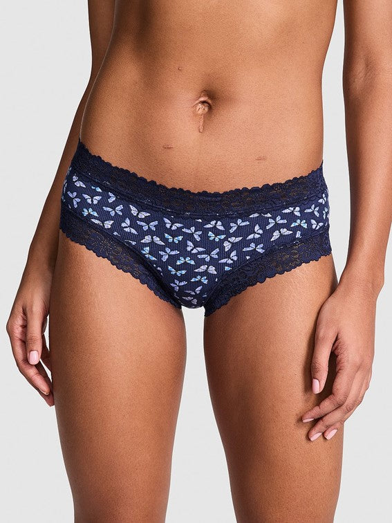 Cheeky de algodón con cintura de encaje, Pink - Victoria'S Secret