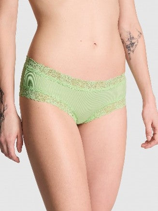 Cheeky de algodón con cintura de encaje, Pink - Victoria'S Secret