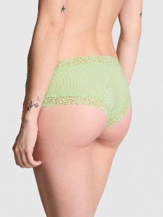 Cheeky de algodón con cintura de encaje, Pink - Victoria'S Secret