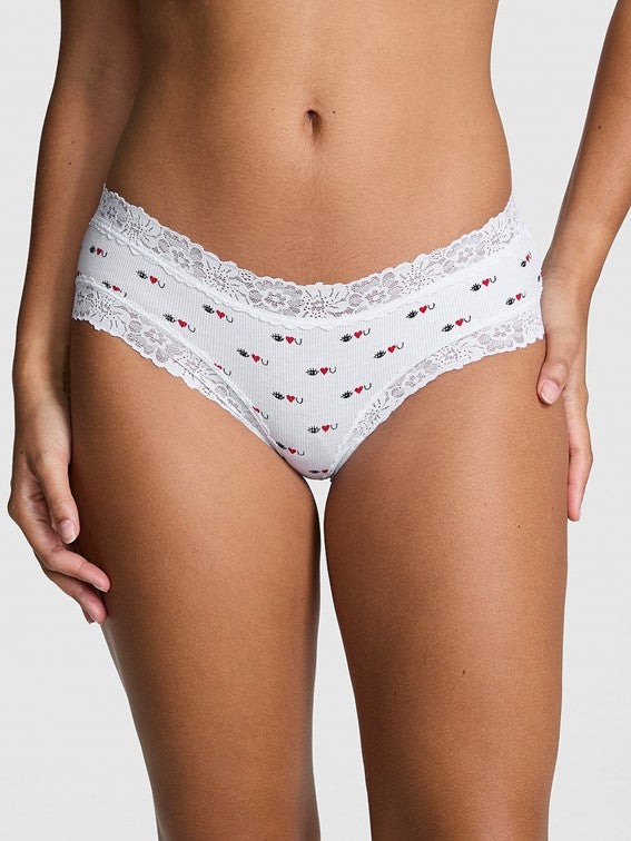 Cheeky de algodón con cintura de encaje, Pink - Victoria'S Secret