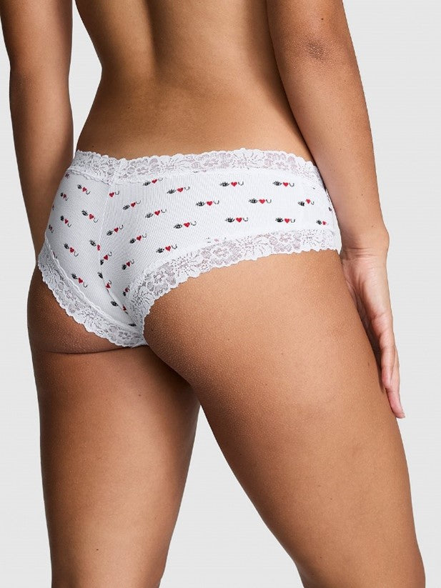 Cheeky de algodón con cintura de encaje, Pink - Victoria'S Secret