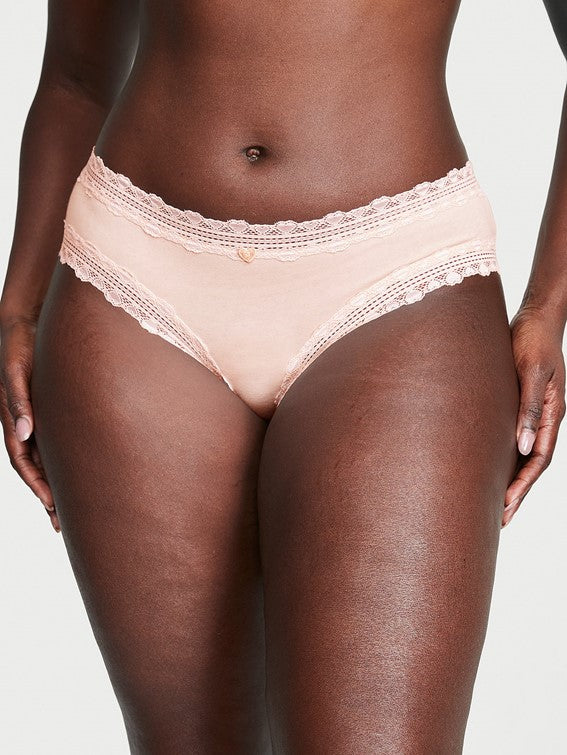 Cheeky de algodón con cintura de encaje Victoria'S Secret