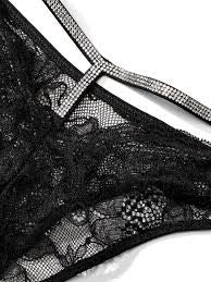 Tanga Brasileña de encaje con tirante brillante en la parte de atrás by Victoria's Secret