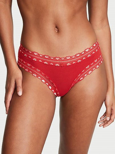 Cheeky de algodón con cintura de encaje Victoria'S Secret