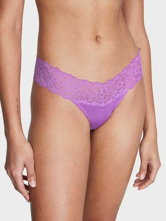 Tanga de algodón cintura de encaje Victoria´s Secret