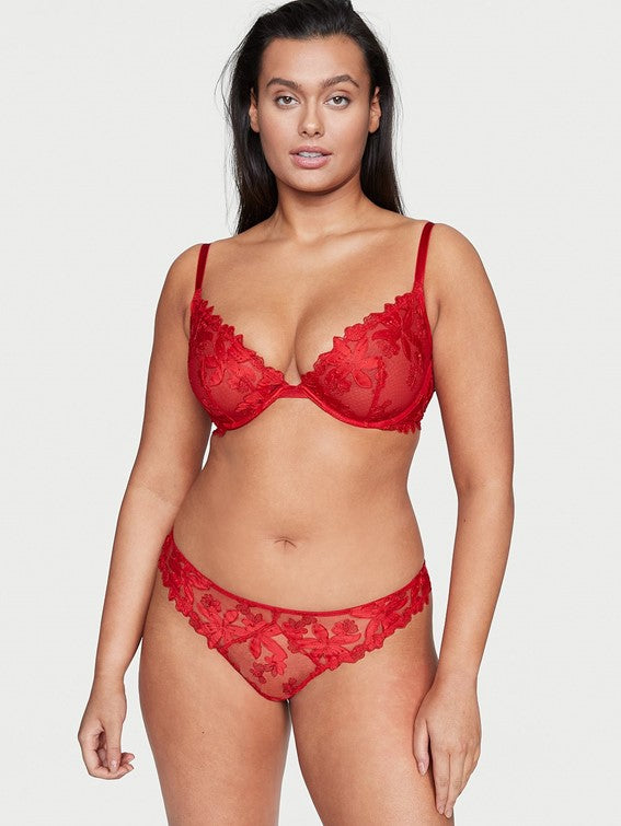 Tanga con bordados florales Ziggy Glam Victoria´s Secret