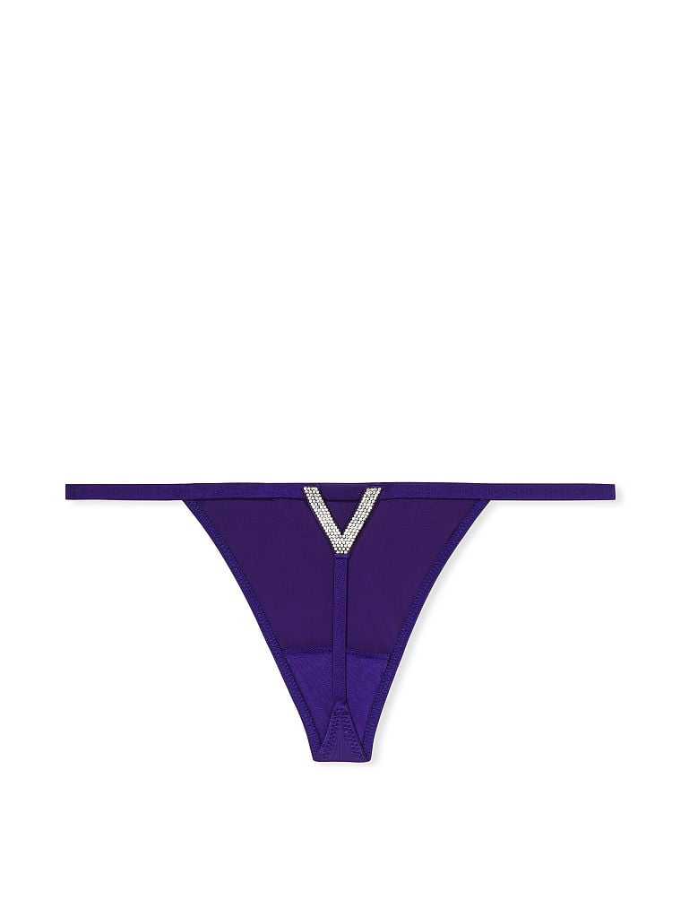 Hilo fino de cuerda en frente y V brillante Victoria's Secret