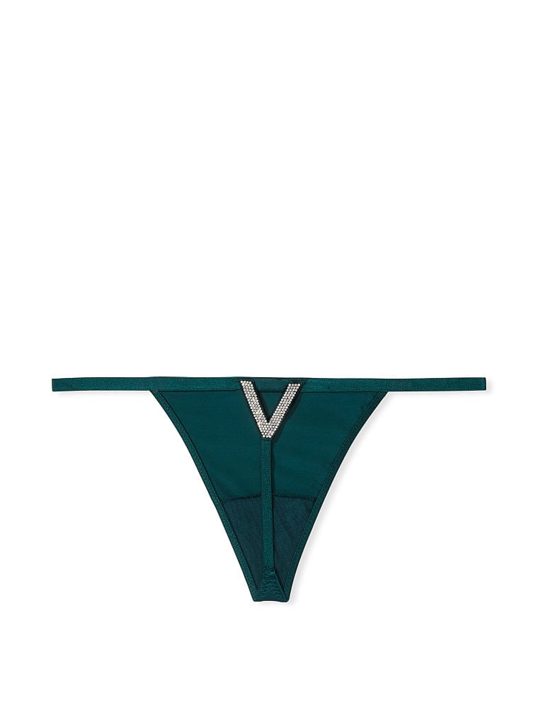 Hilo fino de cuerda en frente y V brillante Victoria's Secret