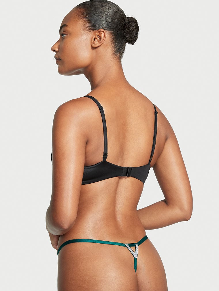Hilo fino de cuerda en frente y V brillante Victoria's Secret