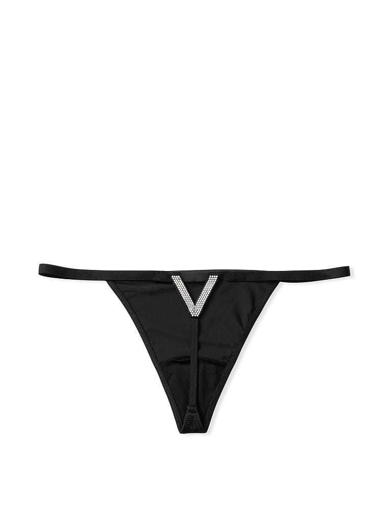 Hilo fino de cuerda en frente y V brillante Victoria's Secret