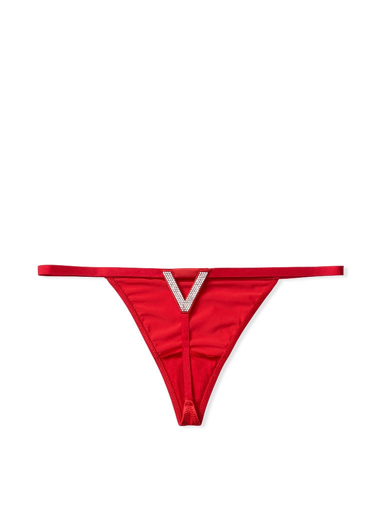 Hilo fino de cuerda en frente y V brillante Victoria's Secret