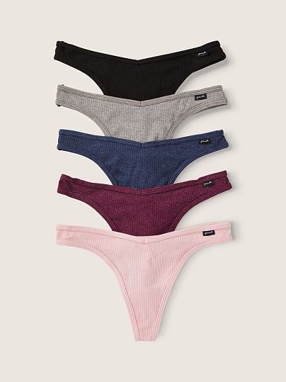 Tanga de algodón colores oscuros Pink Victoria's Secret