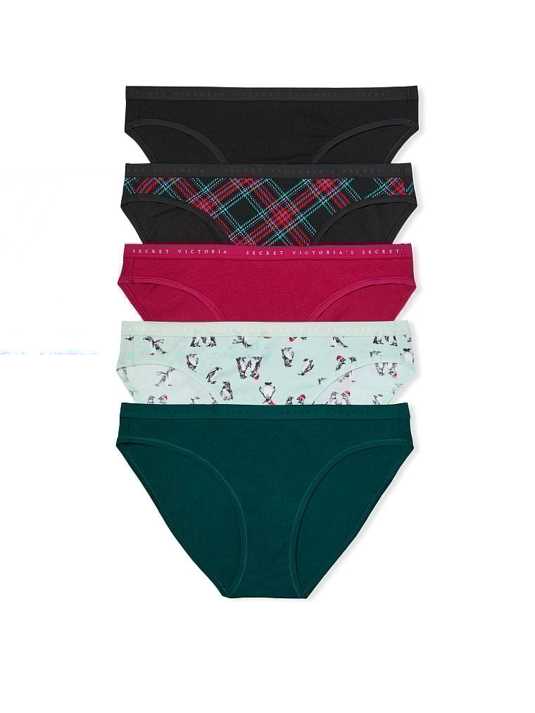 Bragas estilo bikini de algodón con cintura elástica navideñas Victoria's Secret