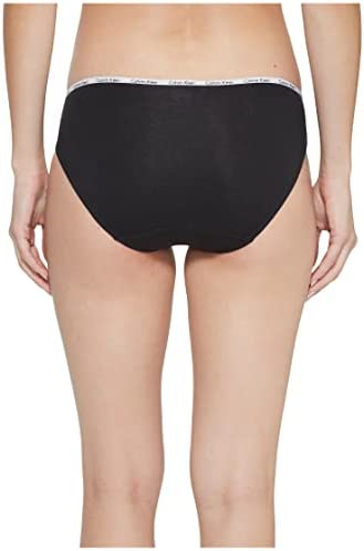 CALVIN KLEIN - Calzones de algodón elástico con logo y de corte tipo bikini para mujer,