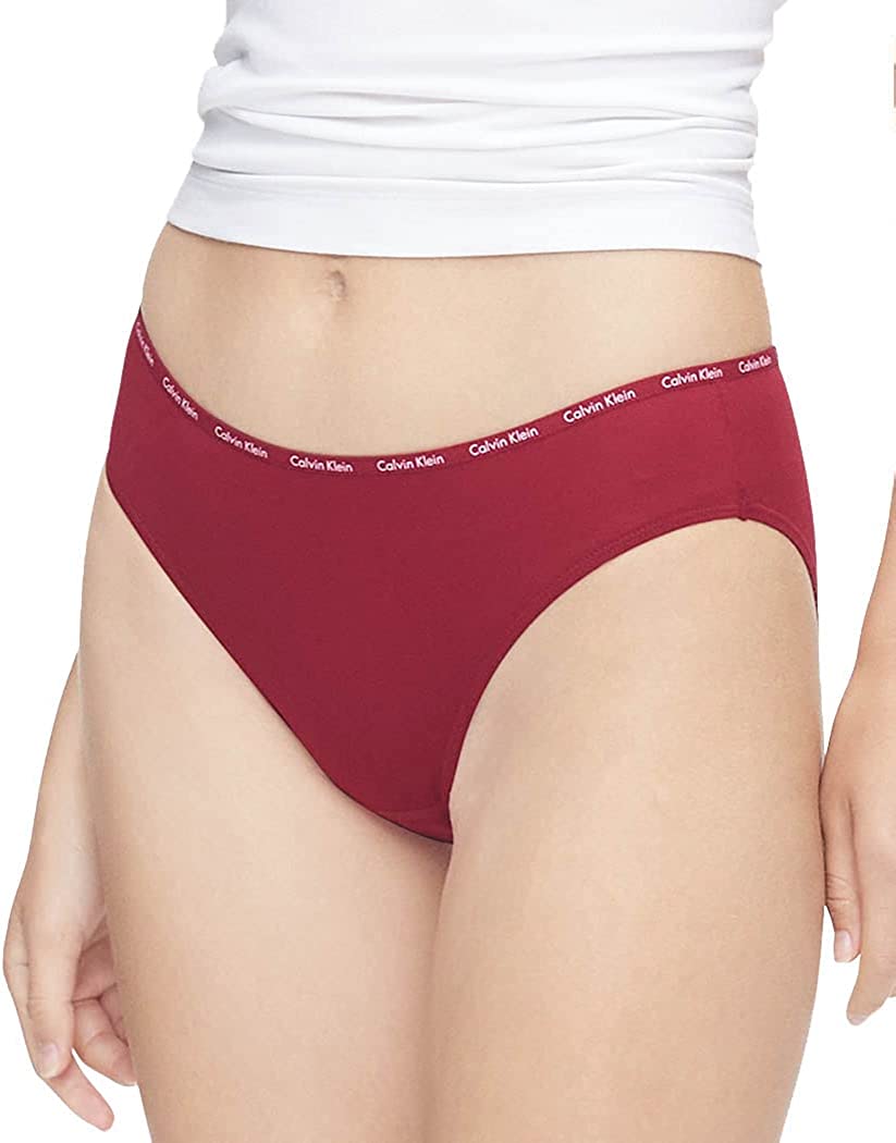 CALVIN KLEIN - Calzones de algodón elástico con logo y de corte tipo bikini para mujer, multipaquete