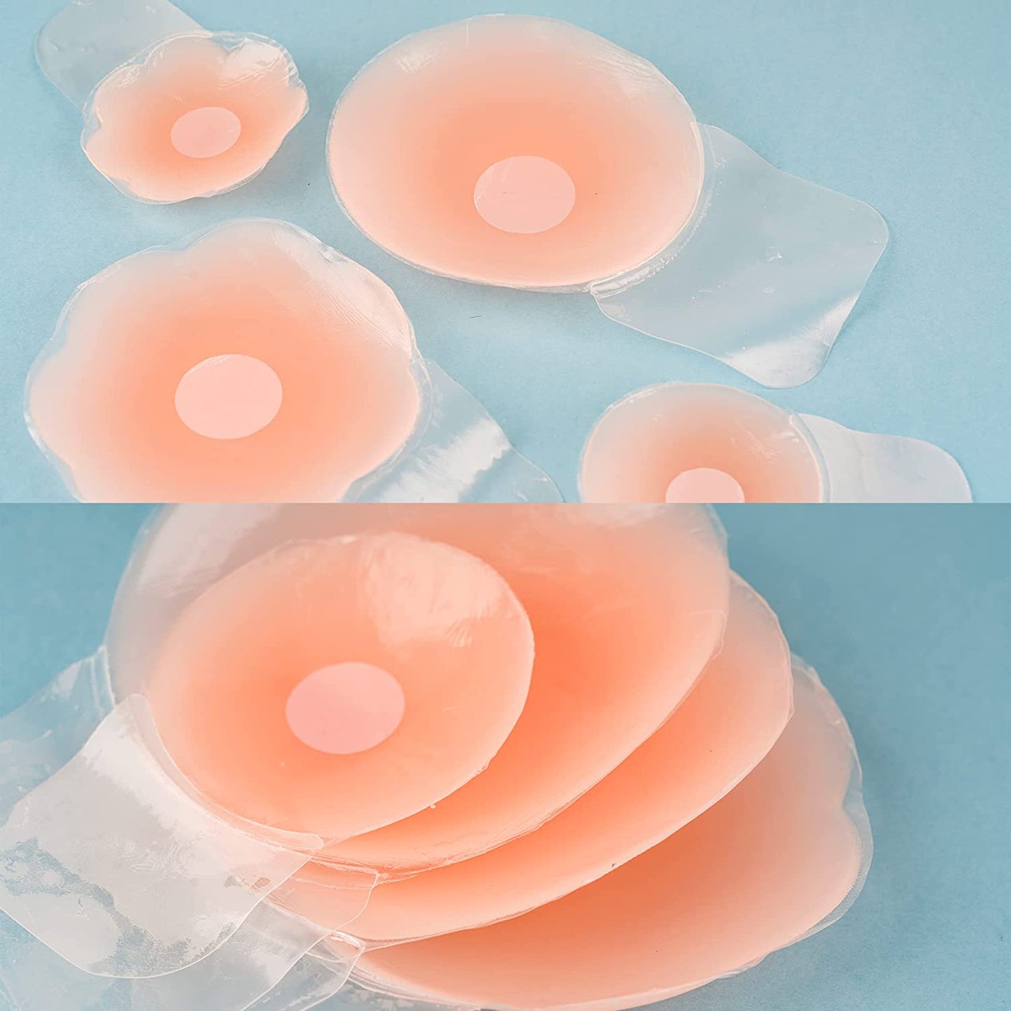 Cubre pezones 4 piezas silicona y 10 piezas de satén VSHZXFH