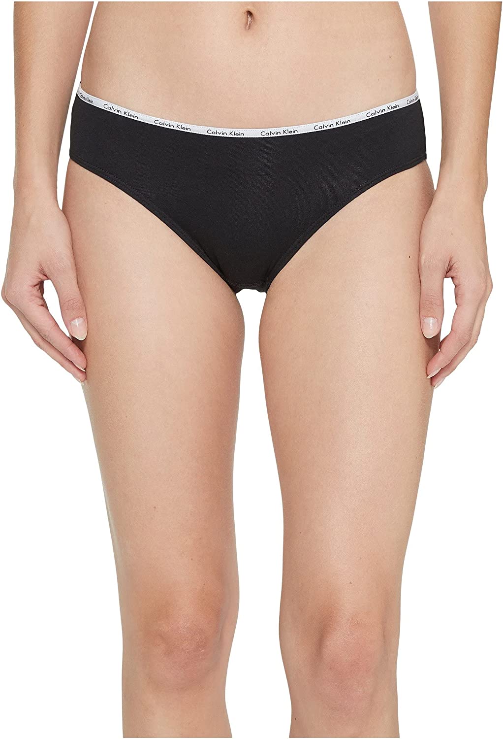 CALVIN KLEIN - Calzones de algodón elástico con logo y de corte tipo bikini para mujer,