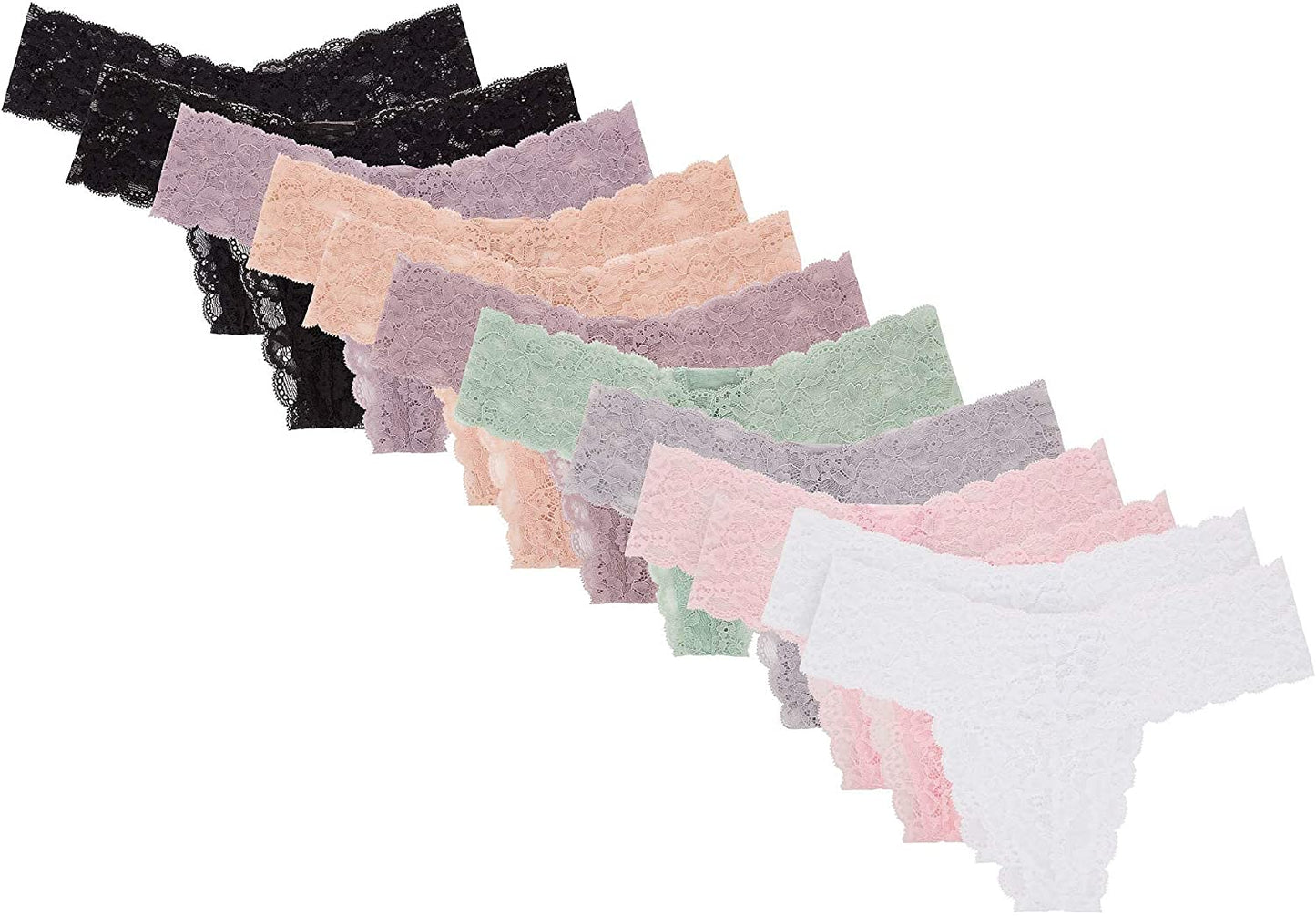 Tanga sexy de encaje elástico suave floral Rene Rofe