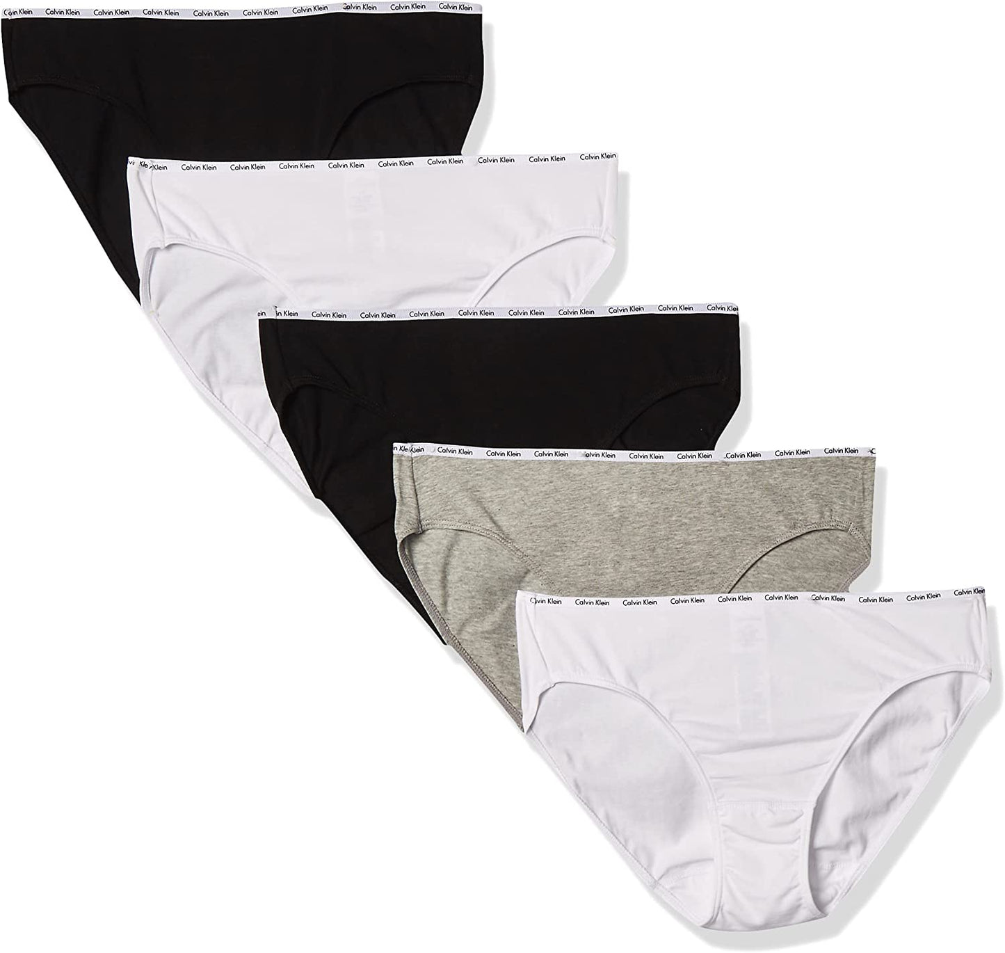 CALVIN KLEIN - Calzones de algodón elástico con logo y de corte tipo bikini para mujer,