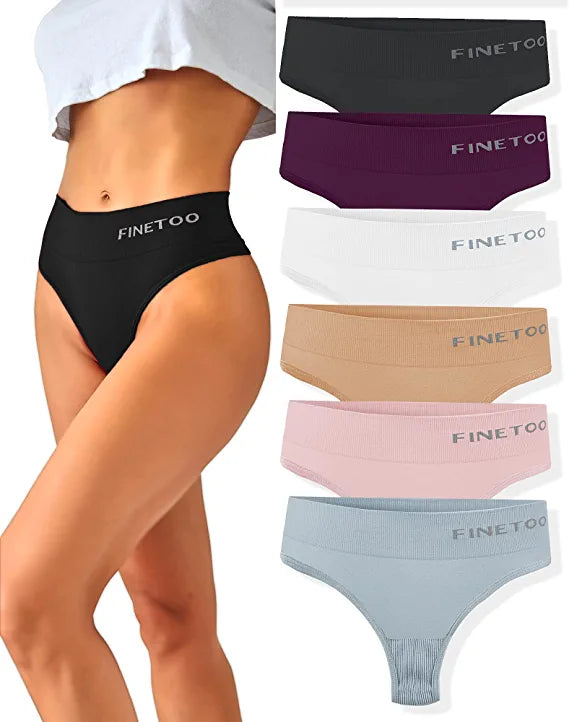 FINETOO Tangas de cintura alta super strech