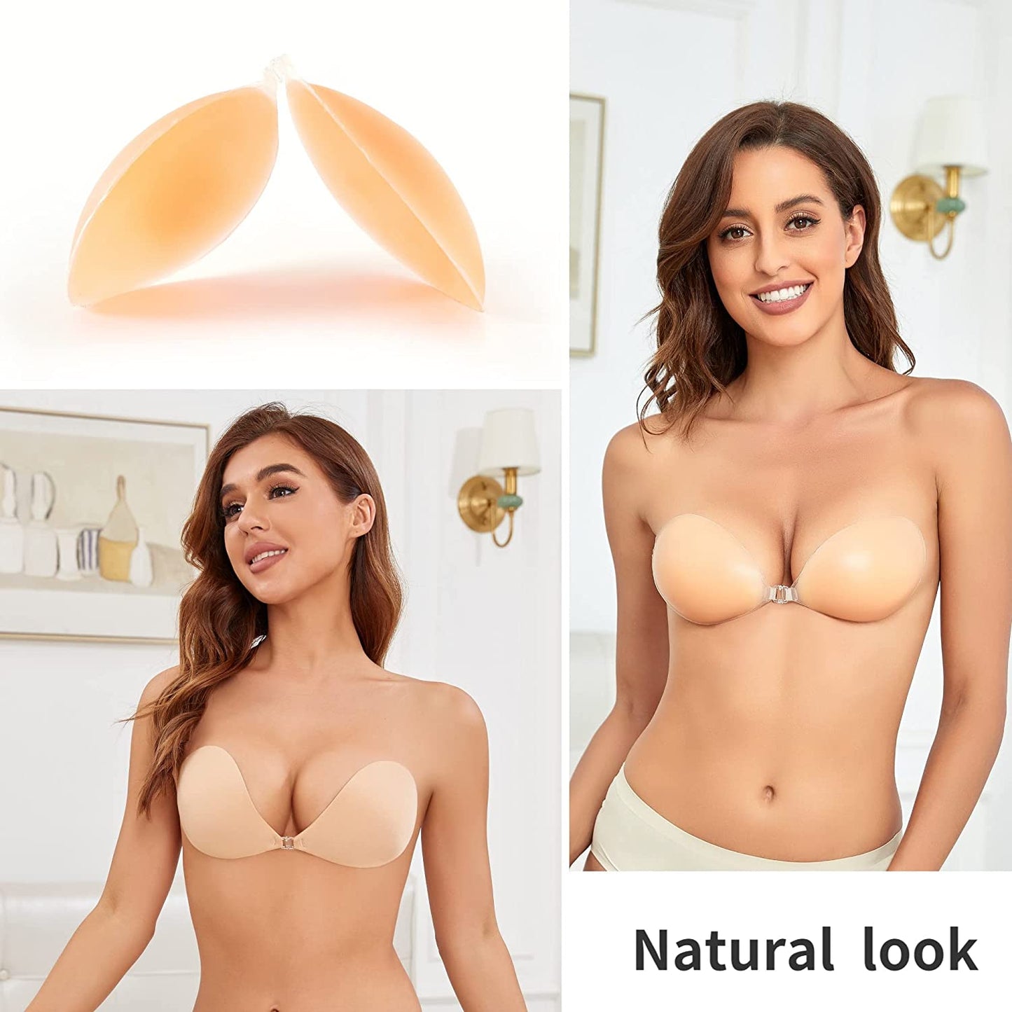 Bra Invisible Silicone Bra Strapless Push Up Bra adhesivo MITALOO