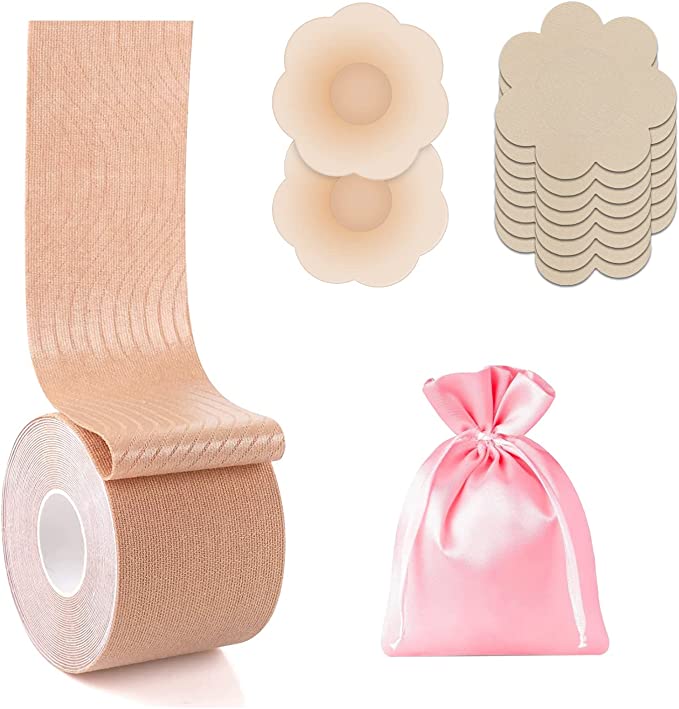 Boob Tape - Cinta transpirable para pechos – Cinta corporal instantánea para levantamiento de senos para copa A-E,