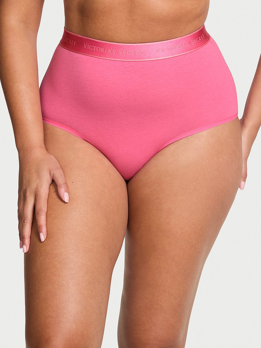 Panty de algodón de cintura alta de elástico con logo estilo bikini by Victoria's Secret