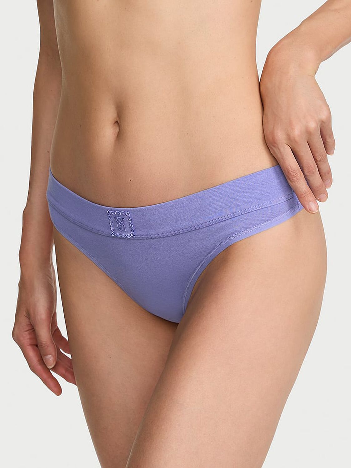 Tangas de algodón clásica de cintura elástica con logo by Victoria's Secret