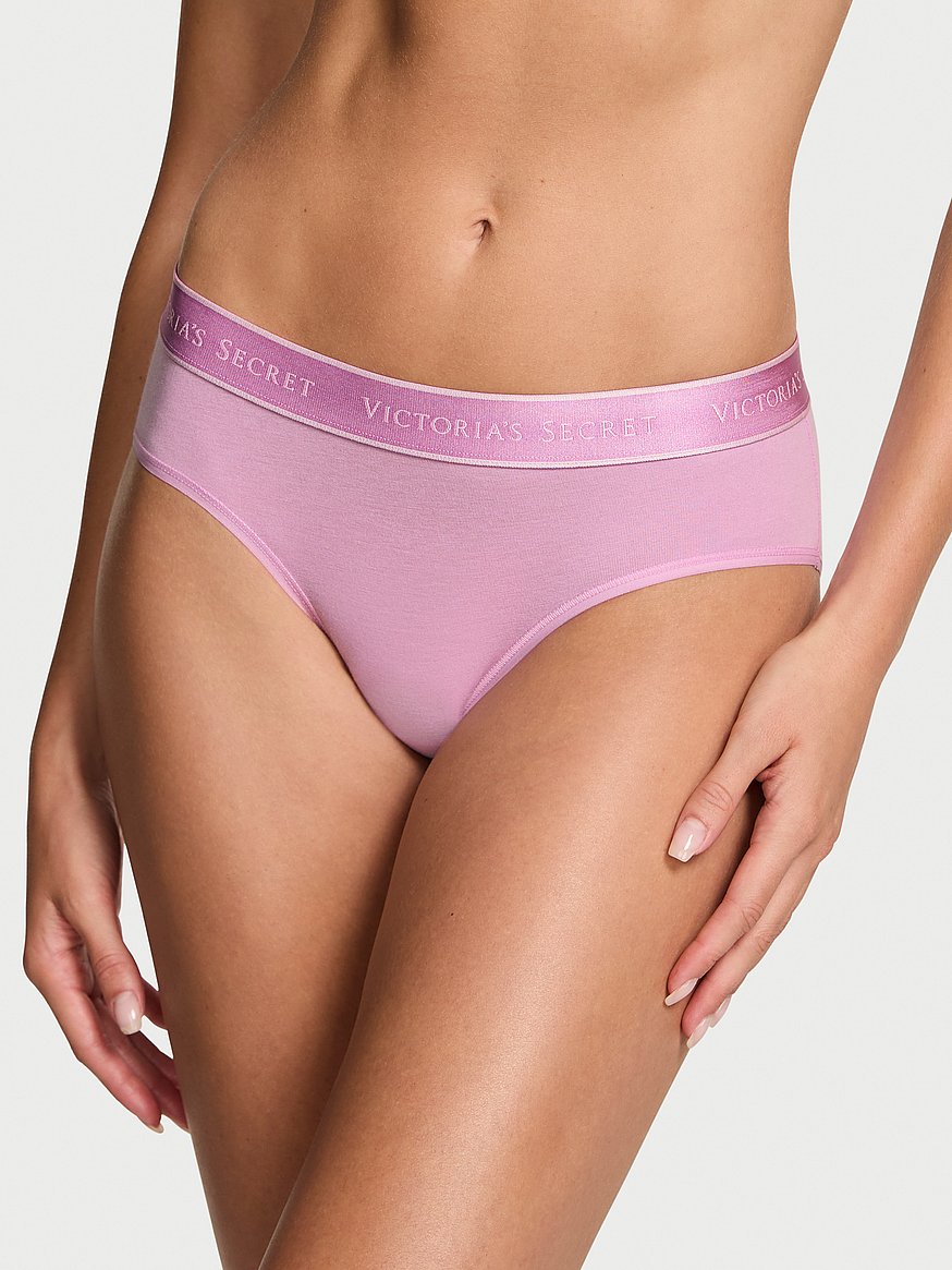 Panty de algodón estilo bikini con cintura de elástico con logo by Victoria's Secret