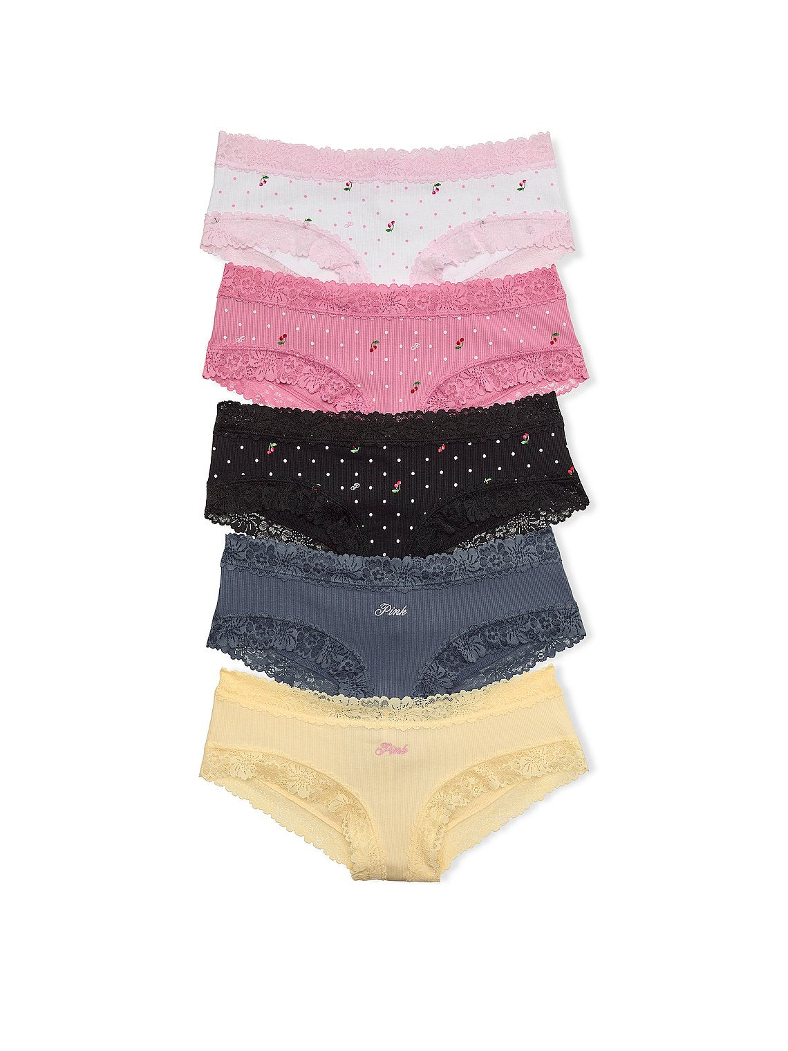 Cheeky de algodón con ribete de encaje Pink - Victoria's Secret