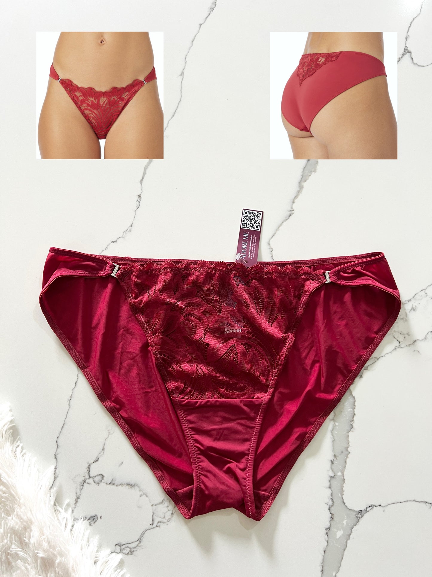 Panty estilo bikini de textura lisa y encaje by Adore Me - Victoria's Secret